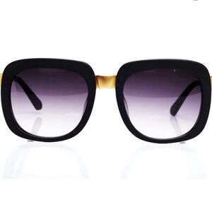 New Freida Rothman matte Black and Gold serena Sunglasses